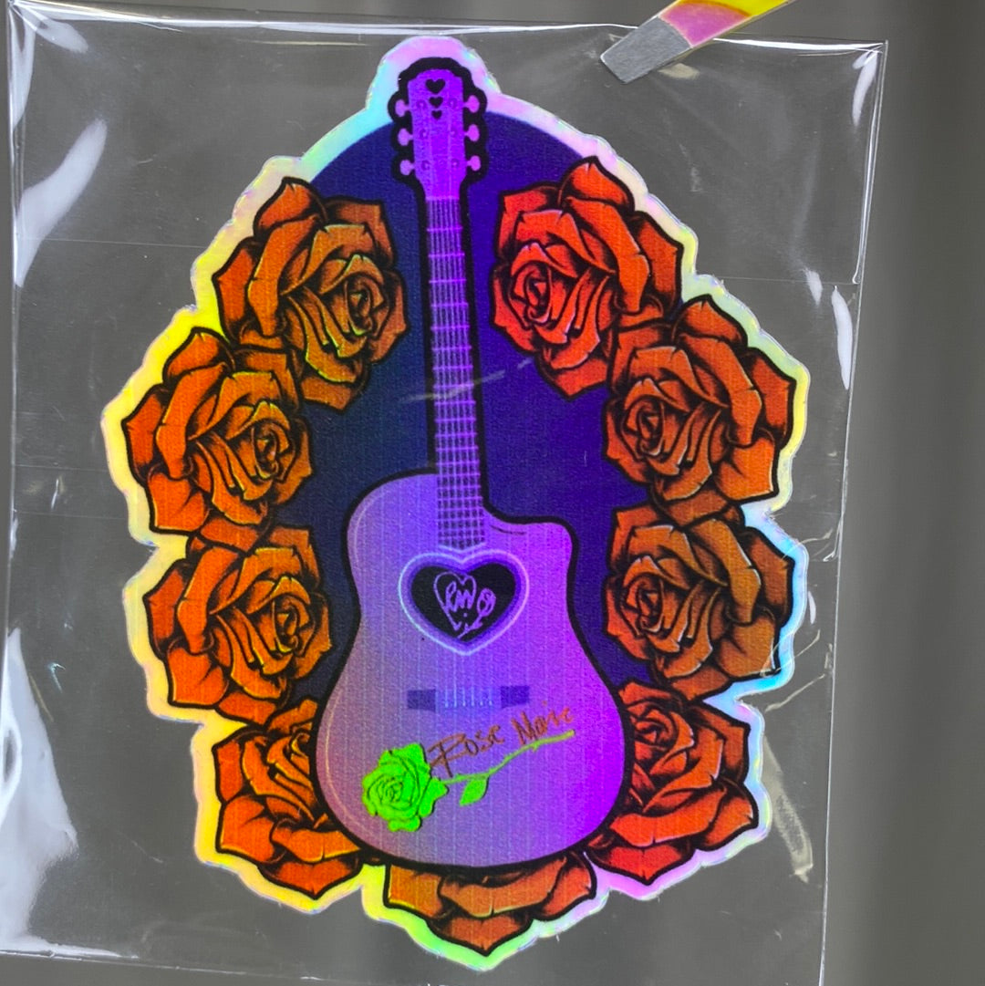 Rose Guitar Stickers (holographic)